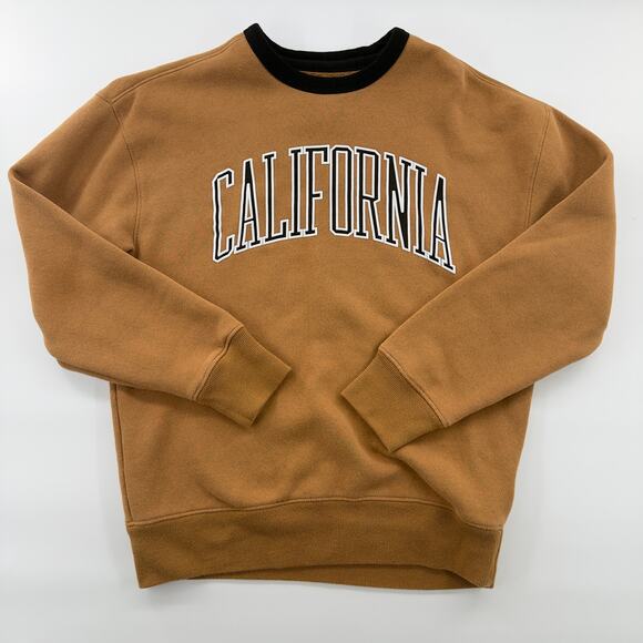 Hollister California Sweatshirt XS Brown Crewneck Pullover Cotton Blend - Picture 1 of 6